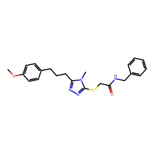N-benzyl-2-[[5-[3-(4-methoxyphenyl)propyl]-4-methyl-1,2,4-triazol-3-yl]sulfanyl]acetamide structure