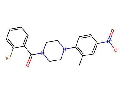 (2-Bromophenyl)-[4-(2-methyl-4-nitrophenyl)piperazin-1-yl]methanone structure