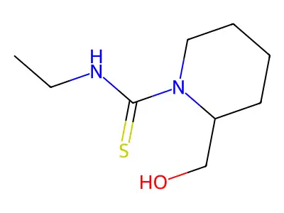 N-ethyl-2-(hydroxymethyl)piperidine-1-carbothioamide structure