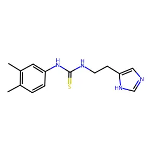 N-(3,4-dimethylphenyl)-N'-[2-(1H-imidazol-4-yl)ethyl]thiourea structure