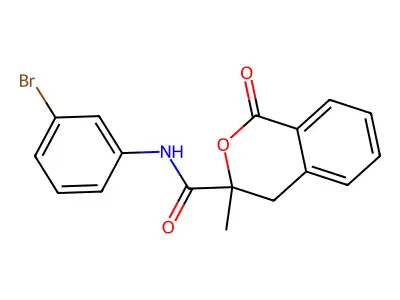 N-(3-bromophenyl)-3-methyl-1-oxoisochroman-3-carboxamide structure