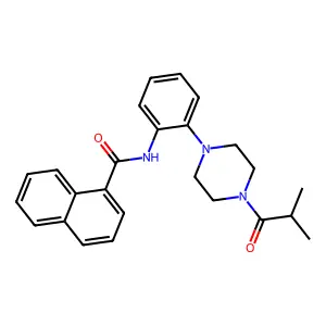 N-[2-[4-(2-methylpropanoyl)piperazin-1-yl]phenyl]naphthalene-1-carboxamide structure