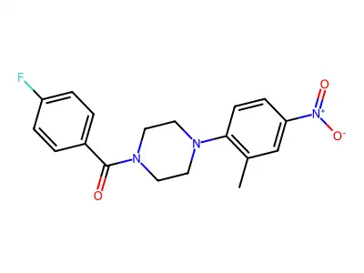 (4-Fluorophenyl)-[4-(2-methyl-4-nitrophenyl)piperazin-1-yl]methanone structure