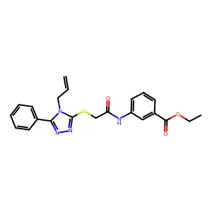 ethyl 3-[({[5-phenyl-4-(prop-2-en-1-yl)-4H-1,2,4-triazol-3-yl]sulfanyl}acetyl)amino]benzoate structure