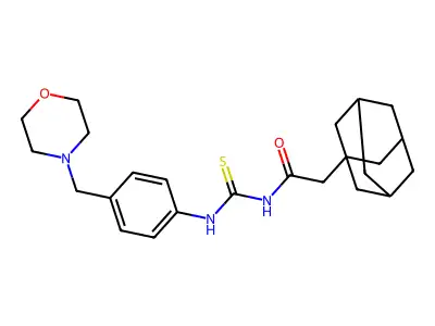 2-(1-adamantyl)-N-[[4-(morpholin-4-ylmethyl)phenyl]carbamothioyl]acetamide structure