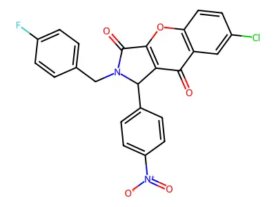 7-chloro-2-[(4-fluorophenyl)methyl]-1-(4-nitrophenyl)-1H-chromeno[2,3-c]pyrrole-3,9-dione structure