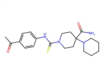 1-[(4-Acetylphenyl)carbamothioyl]-4-piperidin-1-ylpiperidine-4-carboxamide structure