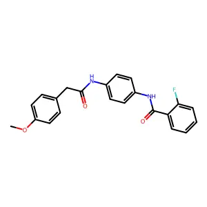 2-fluoro-N-(4-{[(4-methoxyphenyl)acetyl]amino}phenyl)benzamide structure