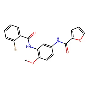 N-[3-[(2-bromobenzoyl)amino]-4-methoxyphenyl]furan-2-carboxamide structure