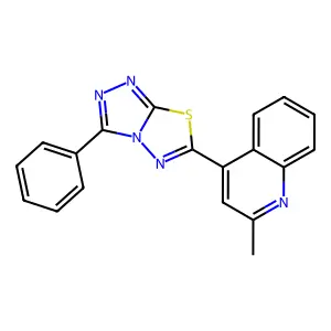 2-Methyl-4-(3-phenyl[1,2,4]triazolo[3,4-b][1,3,4]thiadiazol-6-yl)quinoline structure