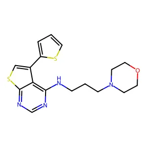 N-[3-(morpholin-4-yl)propyl]-5-(thiophen-2-yl)thieno[2,3-d]pyrimidin-4-amine structure