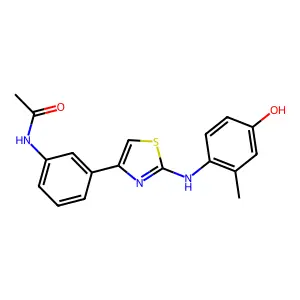N-[3-[2-(4-hydroxy-2-methylanilino)-1,3-thiazol-4-yl]phenyl]acetamide structure