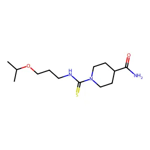 1-(3-Propan-2-yloxypropylcarbamothioyl)piperidine-4-carboxamide structure