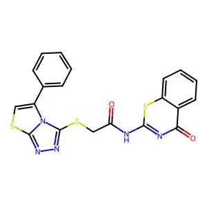 N-(4-oxo-4H-1,3-benzothiazin-2-yl)-2-[(5-phenyl[1,3]thiazolo[2,3-c][1,2,4]triazol-3-yl)sulfanyl]acetamide structure