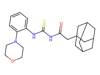 2-(1-adamantyl)-N-[(2-morpholin-4-ylphenyl)carbamothioyl]acetamide structure
