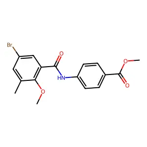 Methyl 4-[(5-bromo-2-methoxy-3-methylbenzoyl)amino]benzoate structure