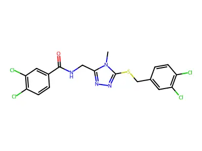 3,4-dichloro-N-({5-[(3,4-dichlorobenzyl)sulfanyl]-4-methyl-4H-1,2,4-triazol-3-yl}methyl)benzamide structure