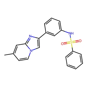 N-[3-(7-methylimidazo[1,2-a]pyridin-2-yl)phenyl]benzenesulfonamide structure