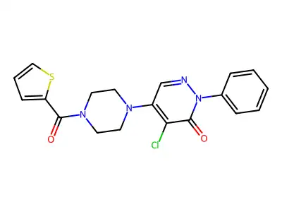 4-Chloro-2-phenyl-5-[4-(thiophene-2-carbonyl)piperazin-1-yl]pyridazin-3-one structure