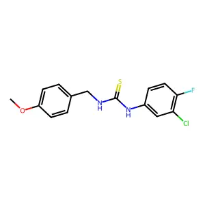 N-(3-chloro-4-fluorophenyl)-N'-(4-methoxybenzyl)thiourea structure