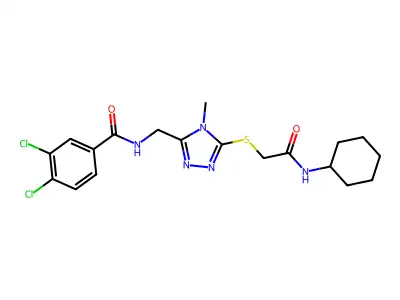 3,4-dichloro-N-[(5-{[2-(cyclohexylamino)-2-oxoethyl]sulfanyl}-4-methyl-4H-1,2,4-triazol-3-yl)methyl]benzamide structure