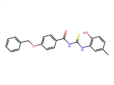 N-[(2-hydroxy-5-methylphenyl)carbamothioyl]-4-phenylmethoxybenzamide structure