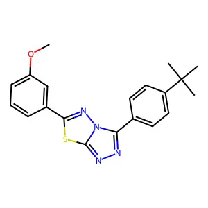 3-(4-tert-butylphenyl)-6-(3-methoxyphenyl)-[1,2,4]triazolo[3,4-b][1,3,4]thiadiazole structure