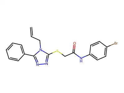 N-(4-bromophenyl)-2-{[5-phenyl-4-(prop-2-en-1-yl)-4H-1,2,4-triazol-3-yl]sulfanyl}acetamide structure
