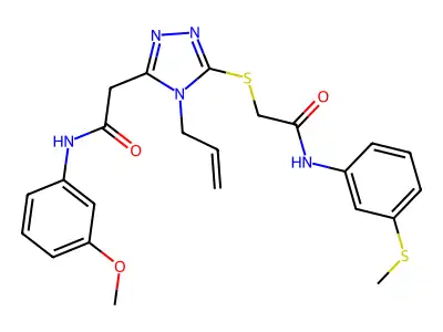 2-{[5-{2-[(3-methoxyphenyl)amino]-2-oxoethyl}-4-(prop-2-en-1-yl)-4H-1,2,4-triazol-3-yl]sulfanyl}-N-[3-(methylsulfanyl)phenyl]acetamide structure