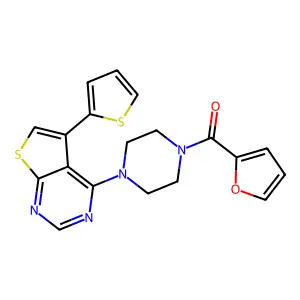 4-[4-(2-Furoyl)-1-piperazinyl]-5-(2-thienyl)thieno[2,3-d]pyrimidine structure
