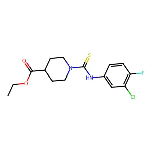 Ethyl 1-[(3-chloro-4-fluorophenyl)carbamothioyl]piperidine-4-carboxylate structure