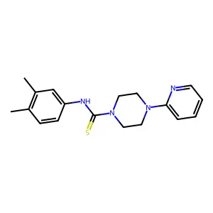N-(3,4-dimethylphenyl)-4-pyridin-2-ylpiperazine-1-carbothioamide structure
