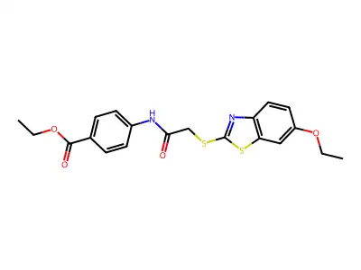 Ethyl 4-({[(6-ethoxy-1,3-benzothiazol-2-yl)sulfanyl]acetyl}amino)benzoate structure