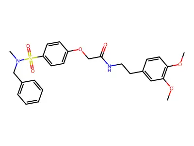 2-[4-[benzyl(methyl)sulfamoyl]phenoxy]-N-[2-(3,4-dimethoxyphenyl)ethyl]acetamide structure