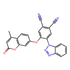 4-(benzotriazol-1-yl)-5-(4-methyl-2-oxochromen-7-yl)oxybenzene-1,2-dicarbonitrile structure