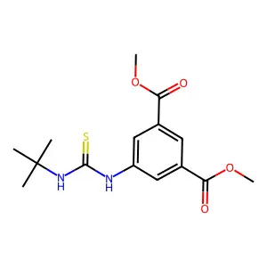 Dimethyl 5-[(tert-butylcarbamothioyl)amino]benzene-1,3-dicarboxylate structure