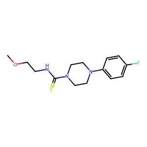 4-(4-fluorophenyl)-N-(2-methoxyethyl)piperazine-1-carbothioamide structure