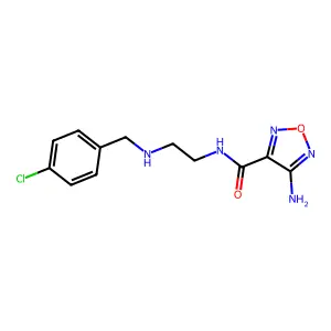 4-amino-N-{2-[(4-chlorobenzyl)amino]ethyl}-1,2,5-oxadiazole-3-carboxamide structure