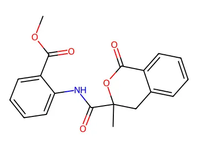 2-[(3-Methyl-1-oxo-isochroman-3-carbonyl)-amino]-benzoic acid methyl ester structure