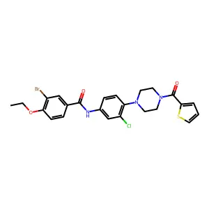 3-bromo-N-[3-chloro-4-[4-(thiophene-2-carbonyl)piperazin-1-yl]phenyl]-4-ethoxybenzamide structure