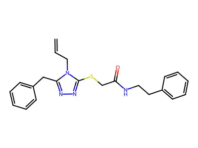 2-{[5-benzyl-4-(prop-2-en-1-yl)-4H-1,2,4-triazol-3-yl]sulfanyl}-N-(2-phenylethyl)acetamide structure