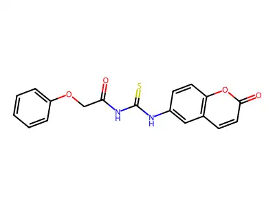 N-[(2-oxochromen-6-yl)carbamothioyl]-2-phenoxyacetamide structure