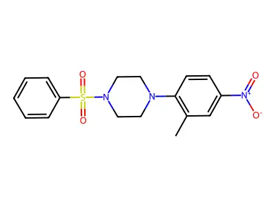 1-(Benzenesulfonyl)-4-(2-methyl-4-nitrophenyl)piperazine structure