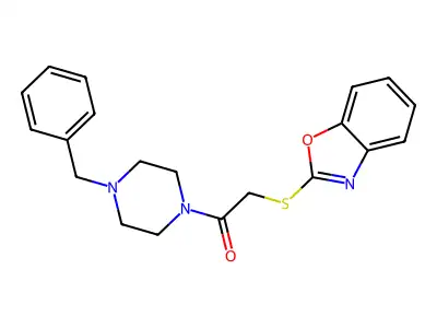 2-(1,3-Benzoxazol-2-ylsulfanyl)-1-(4-benzylpiperazin-1-yl)ethanone structure