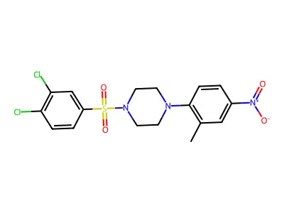 1-(3,4-Dichlorophenyl)sulfonyl-4-(2-methyl-4-nitrophenyl)piperazine structure