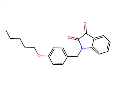 1-[(4-Pentoxyphenyl)methyl]indole-2,3-dione structure