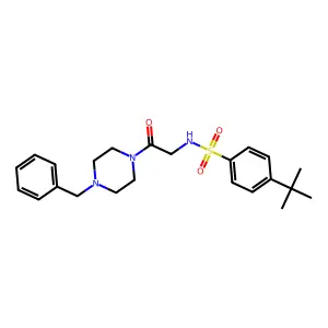 N-[2-(4-benzylpiperazin-1-yl)-2-oxoethyl]-4-tert-butylbenzenesulfonamide structure
