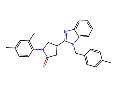 1-(2,4-dimethylphenyl)-4-[1-[(4-methylphenyl)methyl]benzimidazol-2-yl]pyrrolidin-2-one structure