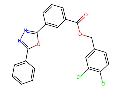 3,4-Dichlorobenzyl 3-(5-phenyl-1,3,4-oxadiazol-2-yl)benzoate structure
