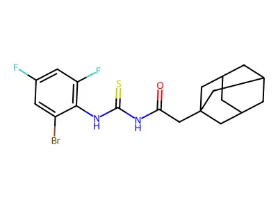 2-(1-adamantyl)-N-[(2-bromo-4,6-difluorophenyl)carbamothioyl]acetamide structure